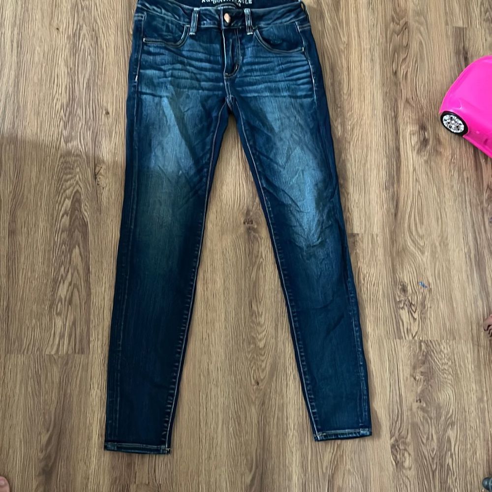 American Eagle Outfitters Women's Skinny Jeans - Dark Blue Wash